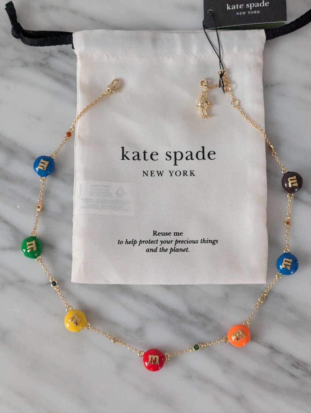 NWT kate spade & M&M's collab Station  Necklace in multicolor- Lmtd Edition